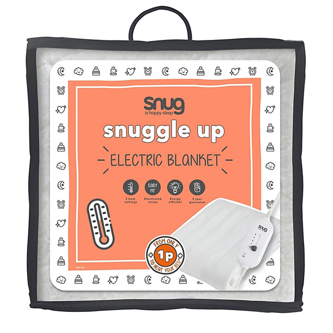 Electric Blanket King Size Heated Throw White Soft 3 Heat Settings Washable - Image 1
