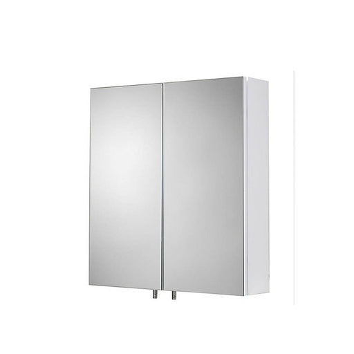 Bathroom Mirror Cabinet Wall Mounted 2 Door White Gloss Modern Storage Cupboard - Image 1