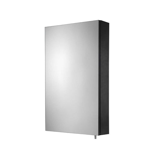 Bathroom Cabinet Mirrored Soft Close Black Wall-Mounted Single (H) 670 (W) 400mm - Image 1