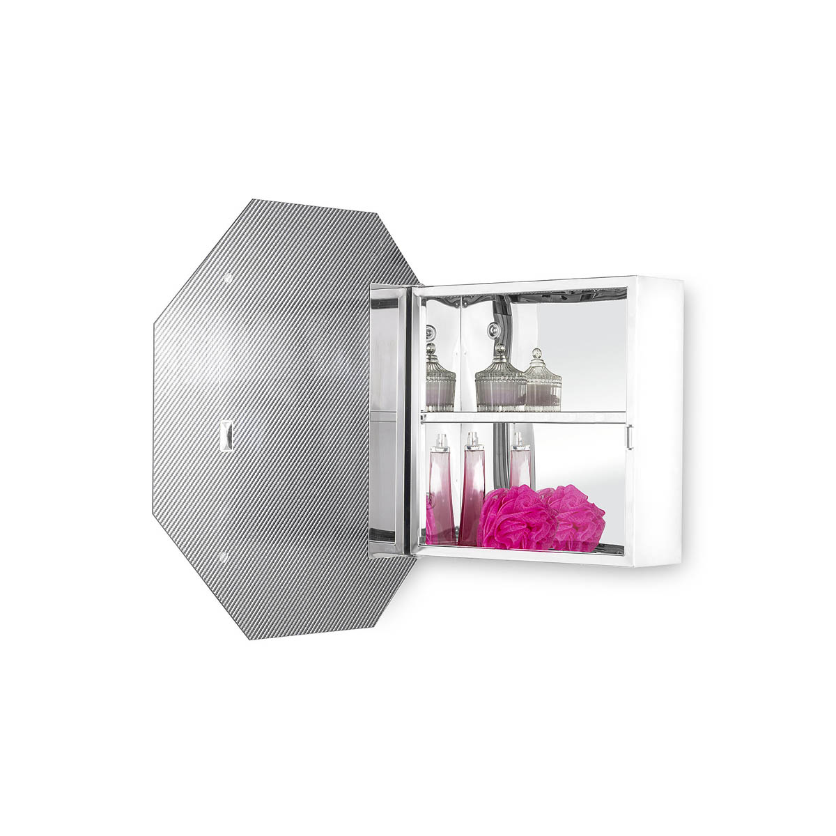 Croydex Bathroom Cabinet Wall Mounted Mirrored Single Door (H)500(W)500(D)11cm - Image 2