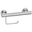 Toilet Roll Holder Grab Rail Silver Effect Chrome Wall Mounted (H)112 (W)300mm - Image 1