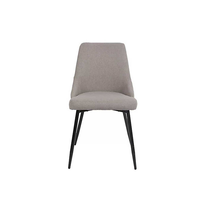 Chair Dining Grey Padded Seat Wood Metal Legs Rectangular Kitchen Pack of 2 - Image 2