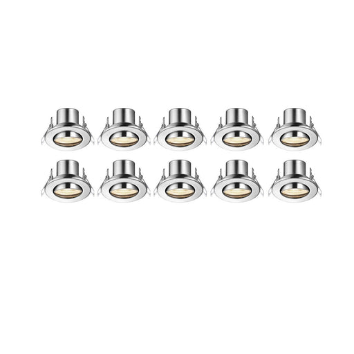 LED Downlights Adjustable Dimmable Nickel Effect Warm White 6W IP20 Pack of 10 - Image 1