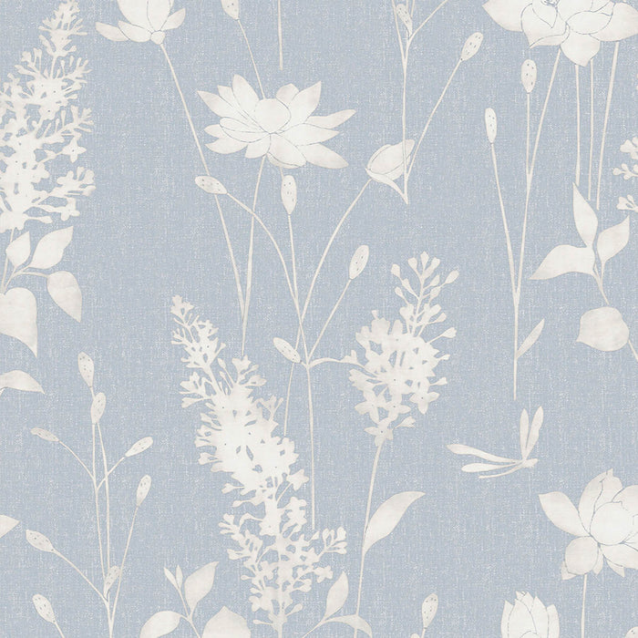 Laura Ashley Wallpaper Chalk Blue Dragonfly Garden Smooth Contemporary 5.2m² - Image 1