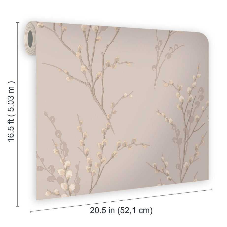 Laura Ashley Wallpaper Matt Dove Grey Willow Floral Smooth Washable 5.2m² - Image 2