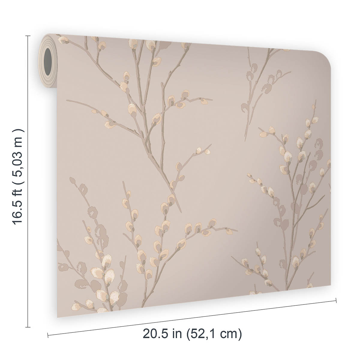 Laura Ashley Wallpaper Matt Dove Grey Willow Floral Smooth Washable 5.2m² - Image 2