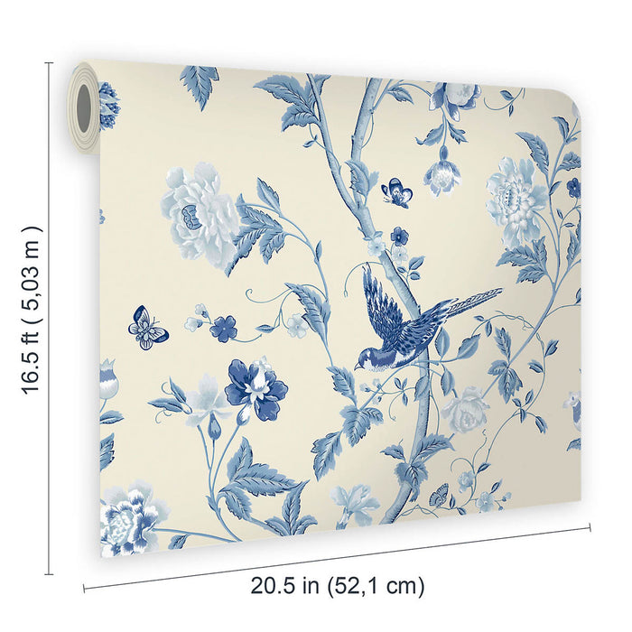 Laura Ashley Wallpaper Summer Palace Royal Blue Floral Smooth Washable 5.2m² - Image 2