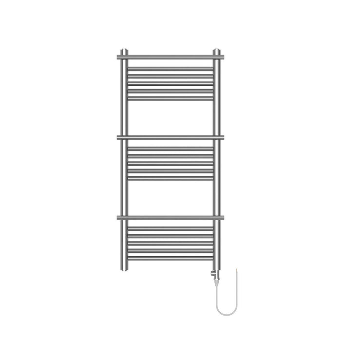 Towel Rail Radiator Chrome Effect Vertical Flat Bathroom Ladder (W)534x(H)1182mm - Image 2