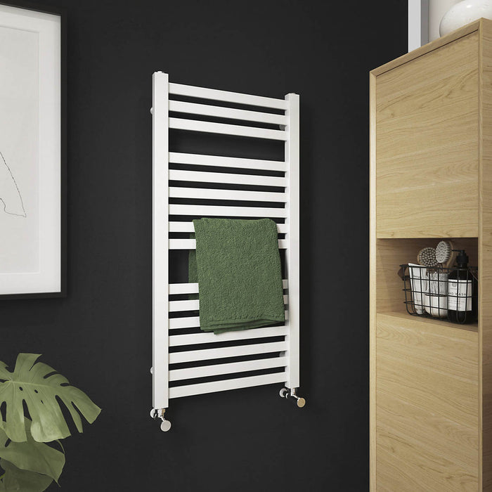 Towel Rail Radiator White Bathroom Vertical Warmer (W)480 x (H)950mm 1408BTU - Image 2