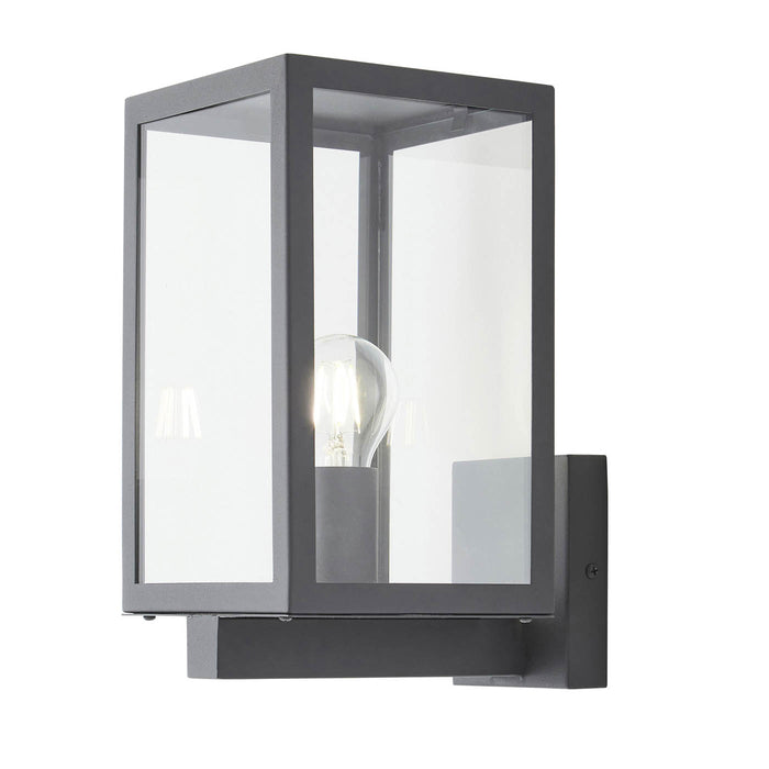 LED Wall Light On/Off Matt Anthracite Mains-Powered Weatherproof Durable Compact - Image 1