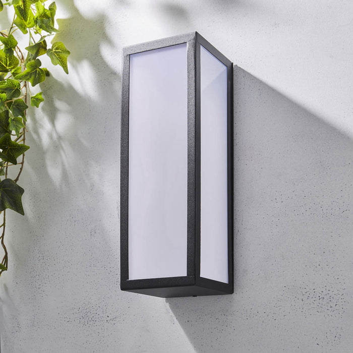 Zinc Kildare Matt Black Mains-powered Integrated LED Outdoor On/Off Wall light 600lm (Dia)12cm - Image 3