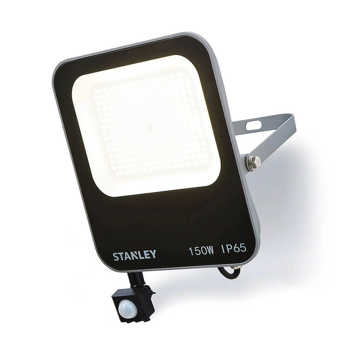 LED Floodlight PIR Sensor Black Cool Daylight Slimline Outdoor Garden 16500lm - Image 1