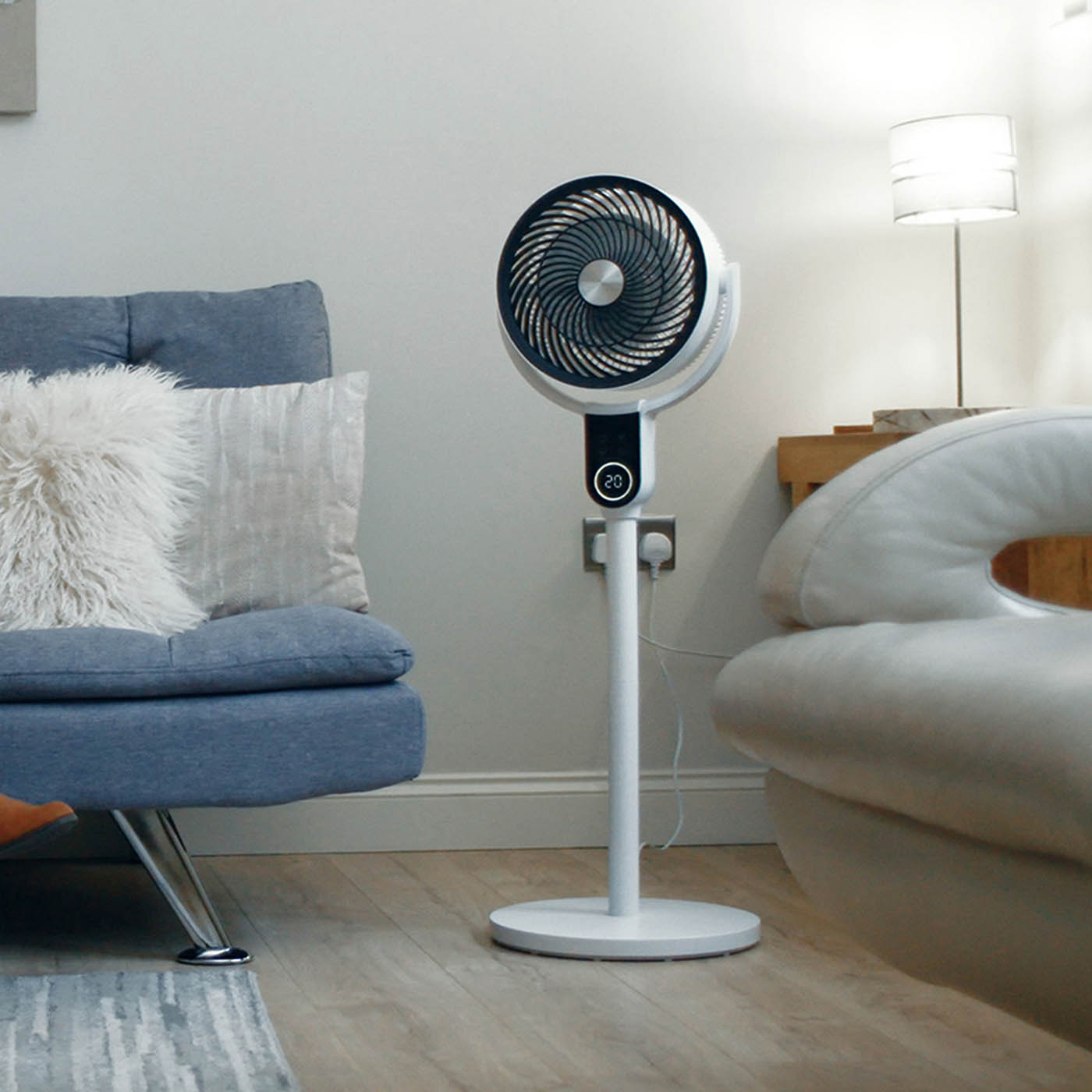 Pedestal Fan 13" White VS001-CF Oscillating 3 Speed Cooling Portable Compact - Image 5