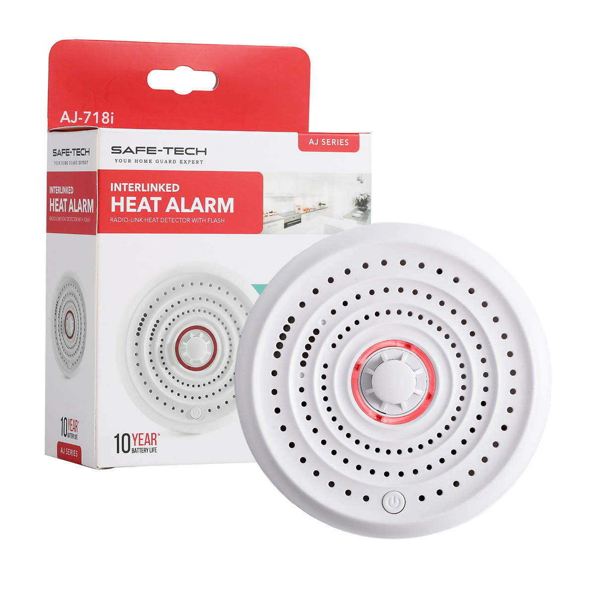 SAFE-TECH Interlinked Heat Alarm Wireless AJ-718i Lithium Battery White - Image 6