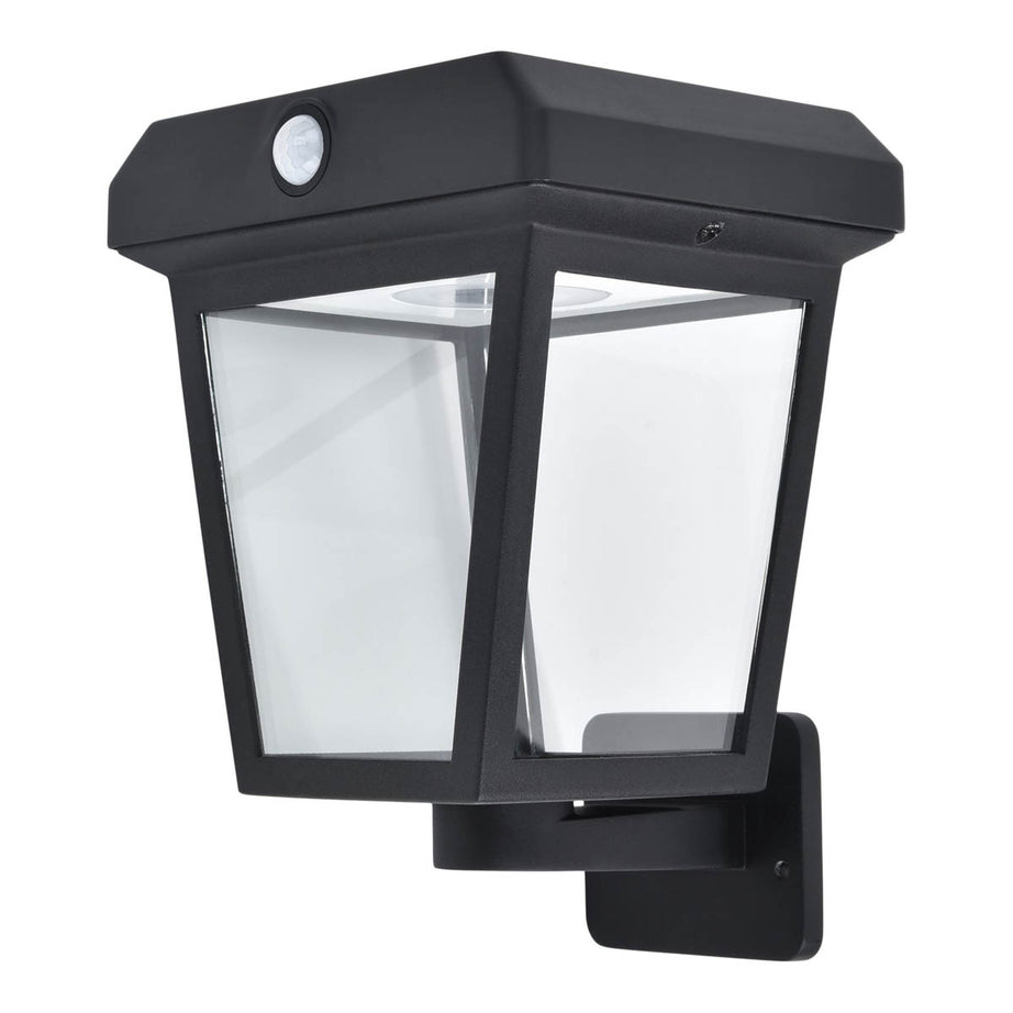 GoodHome Tamaria Non-adjustable Black Solar-powered Integrated LED PIR With motion sensor Outdoor Wall light - Image 1