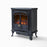 Electric Stove Fireplace Heater Matt Black Cast Iron Effect LED Log Flame 2kW - Image 1