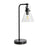 Table Lamp Matt Black Round Bedside Desk Light Clear Glass Shade Modern - Image 3