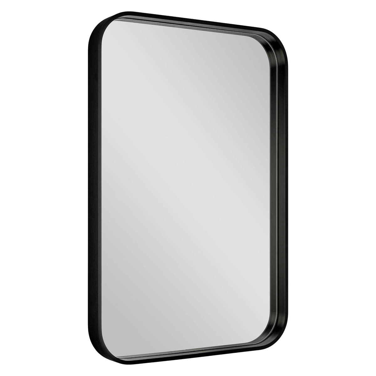 Bathroom Mirror Tisa Black Rectangular Aluminium Frame Modern (H)60cm (W)40cm - Image 1