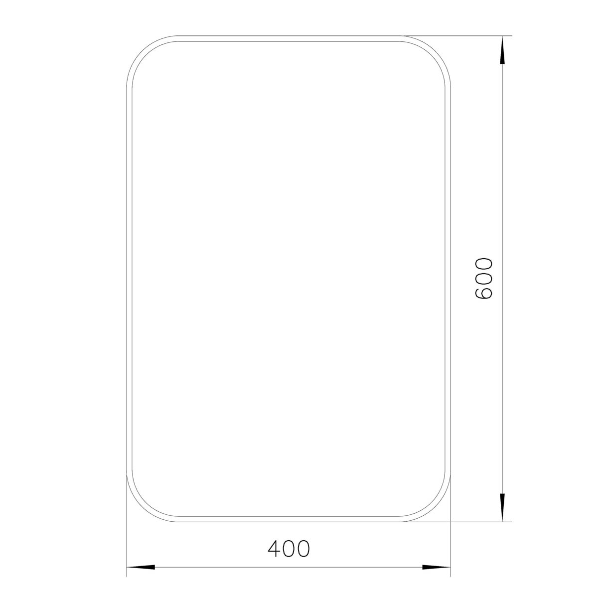 Bathroom Mirror Tisa Black Rectangular Aluminium Frame Modern (H)60cm (W)40cm - Image 2