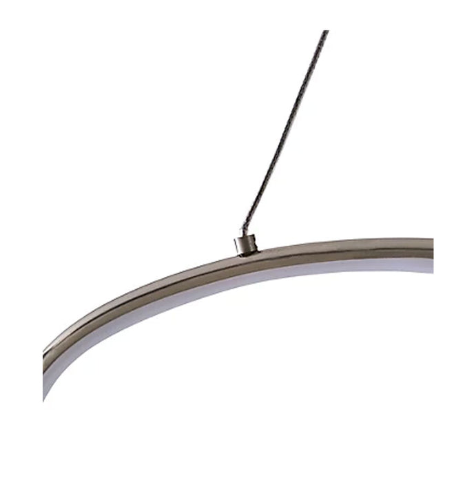 LED Pendant Ceiling Light Spiral Satin Nickel Effect Warm White Modern  Dia70cm - Image 2