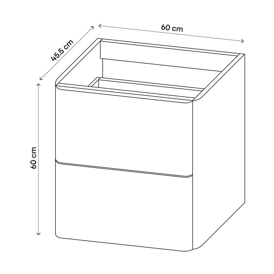 Bathroom Vanity unit Nevado Standard Matt White Wall-mounted (H) 600mm (W) 600mm - Image 3