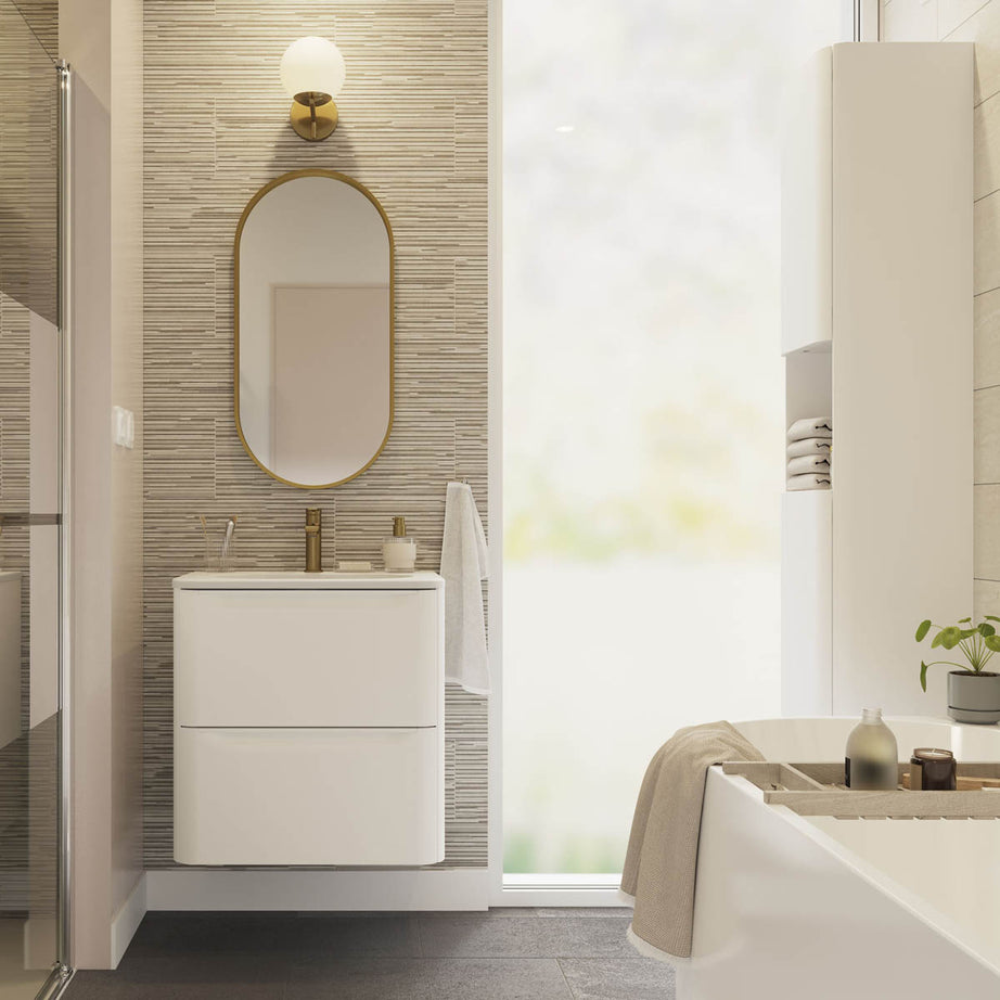 Bathroom Vanity unit Nevado Standard Matt White Wall-mounted (H) 600mm (W) 600mm - Image 5