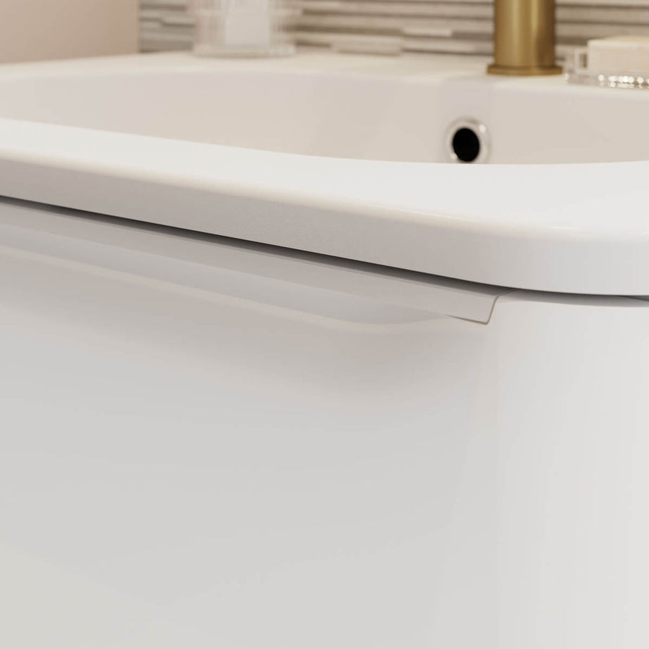 Bathroom Vanity unit Nevado Standard Matt White Wall-mounted (H) 600mm (W) 600mm - Image 7