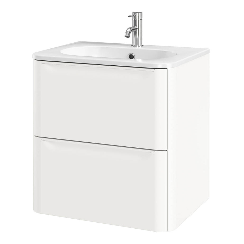 Bathroom Vanity unit Nevado Standard Matt White Wall-mounted (H) 600mm (W) 600mm - Image 8