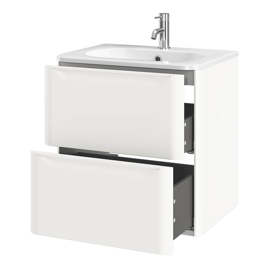 Bathroom Vanity unit Nevado Standard Matt White Wall-mounted (H) 600mm (W) 600mm - Image 9