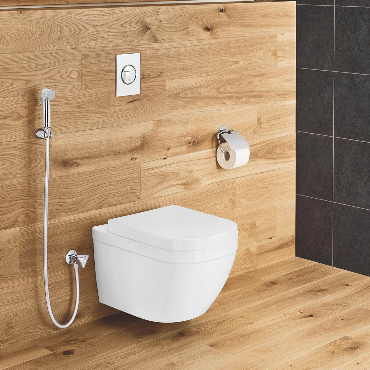 Grohe Bidet Sprayer Kit Gloss Chrome Single Spray Pattern Bathroom Modern - Image 4