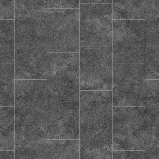 Precut Dark Grey Tile effect Sheet vinyl, 5m² - Image 1