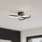 GoodHome LED Ceiling Light Warm White Contemporary Black Bedroom Living Room - Image 2