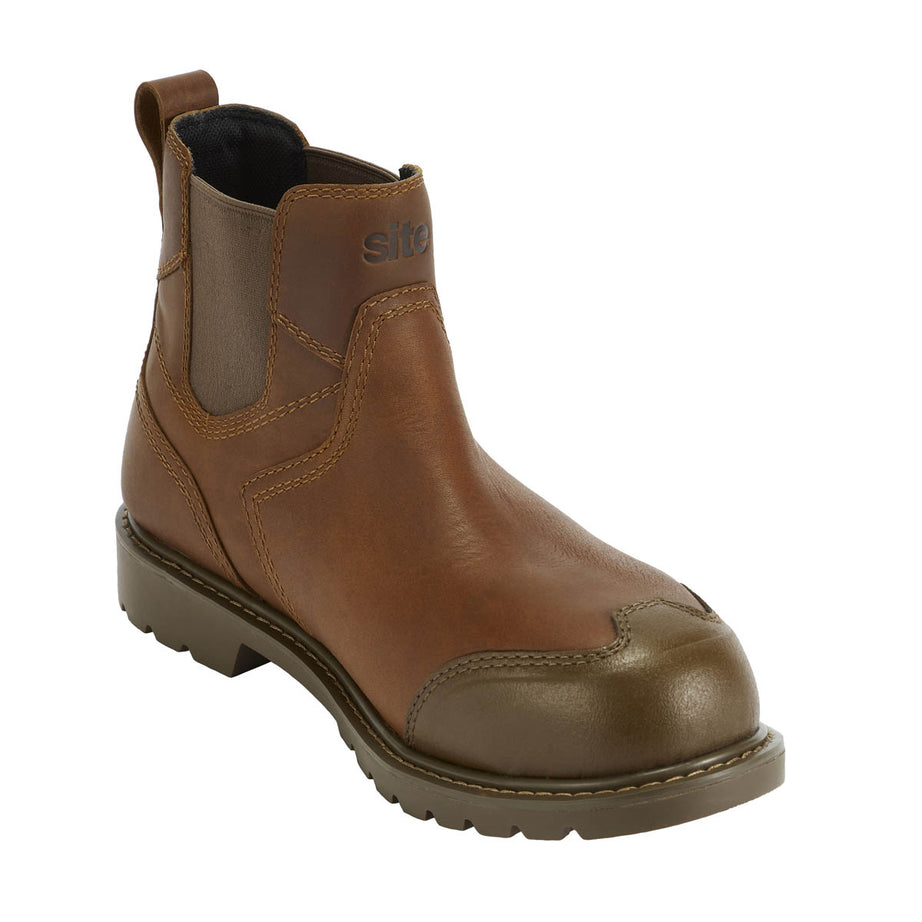 Site Safety Dealer Boots Mens Standard Fit Brown Leather Steel toe Size 10 - Image 2