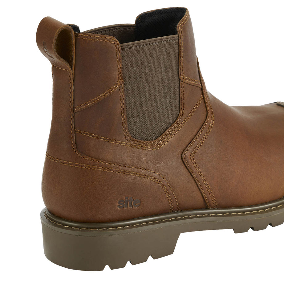 Site Safety Dealer Boots Mens Standard Fit Brown Leather Steel toe Size 10 - Image 4