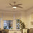 Ceiling Fan Light Silver Glass Metal Chrome Effect 3 Speeds Dimmable Modern - Image 2