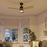 LED Ceiling Fan Light Dimmable Wooden Modern 6 Speed Remote Control Bedroom - Image 2