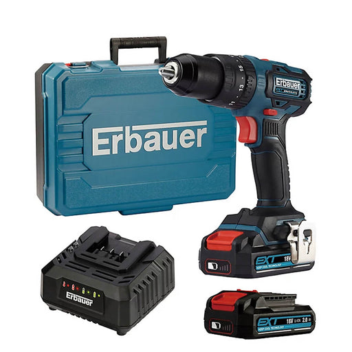 Erbauer Combi Drill Cordless 18V 3 In1 Multifunction Hammer Screwdriver LED EXT - Image 1