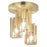 Ceiling Light 3 Way Round Matt Cylinder Glass Gold Finish Modern Livingroom - Image 3