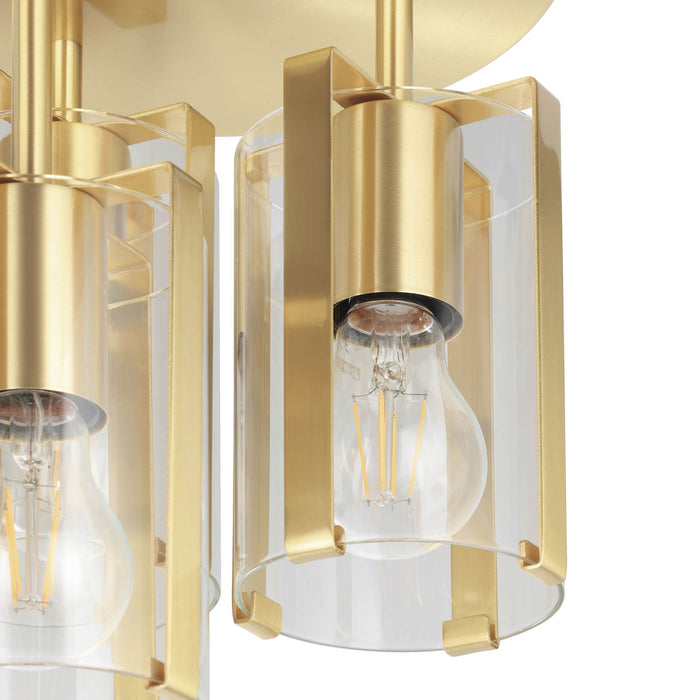 Ceiling Light 3 Way Round Matt Cylinder Glass Gold Finish Modern Livingroom - Image 4