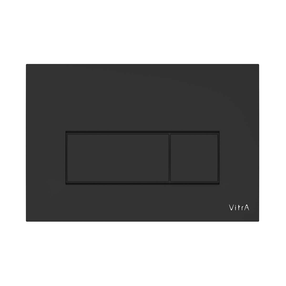 Vitra Dual Flushing Plate Plastic Matt Black Cistern Mounted (H)165mm (W)244mm - Image 1