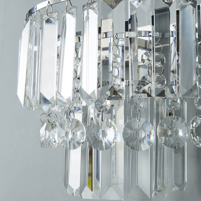 The Lighting Edit Schorr Crystal chrome effect Wired LED Wall light - Image 3