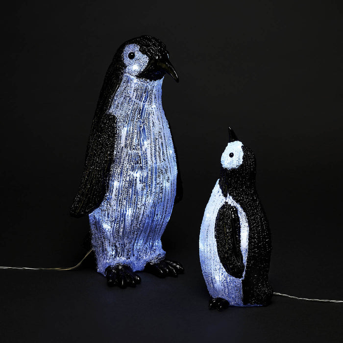 Christmas Penguin And Baby Penguin Decoration LED Ice White Indoor Outdoor - Image 2