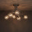 Ceiling Light Spiral 6 Way Chrome Effect Multi Arm Round Glass Shades Modern - Image 6