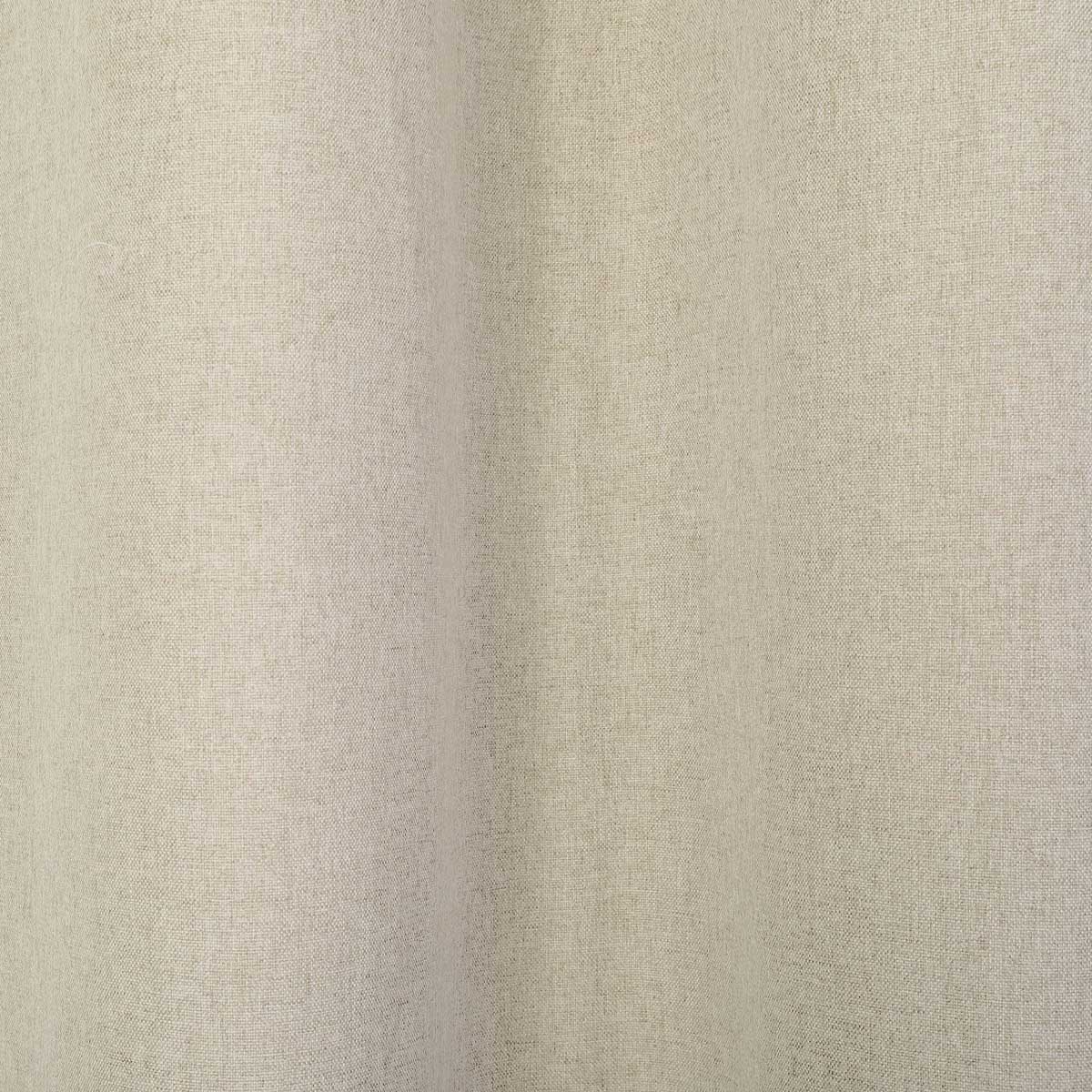 Eyelet Curtain Pair Beige Plain Lined Woven Effect Bay Windows (W)228 (L)228cm - Image 4