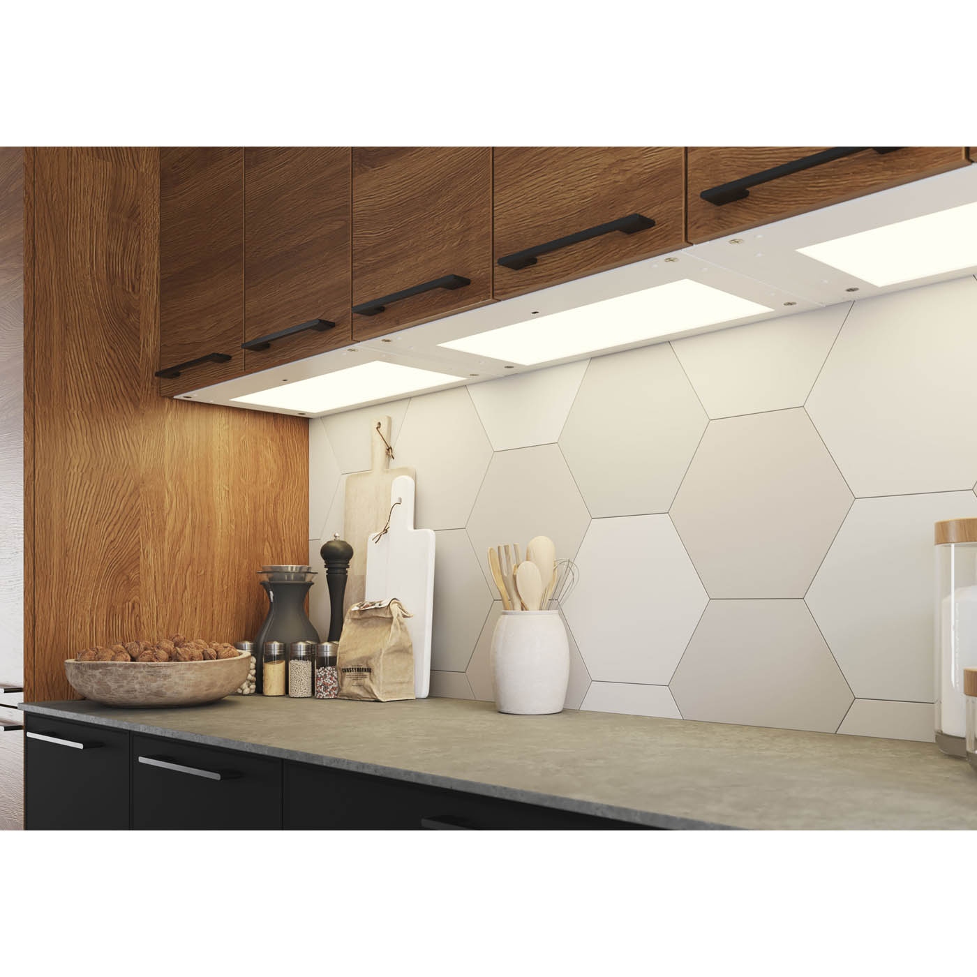 Under Cabinet Light LED Cool Warm White Motion Control White (L)319mm (W)564mm - Image 1