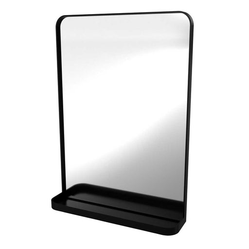 Sensio Elm Matt Black Rectangular Wall-mounted Bathroom & WC Mirror (H)70cm (W)50cm - Image 1