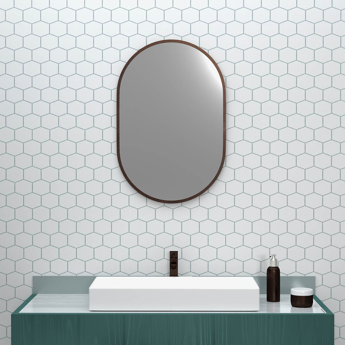 Sensio Bathroom Mirror Dark Bronze Wall Mounted Contemporary (H)60cm (W)40cm - Image 5