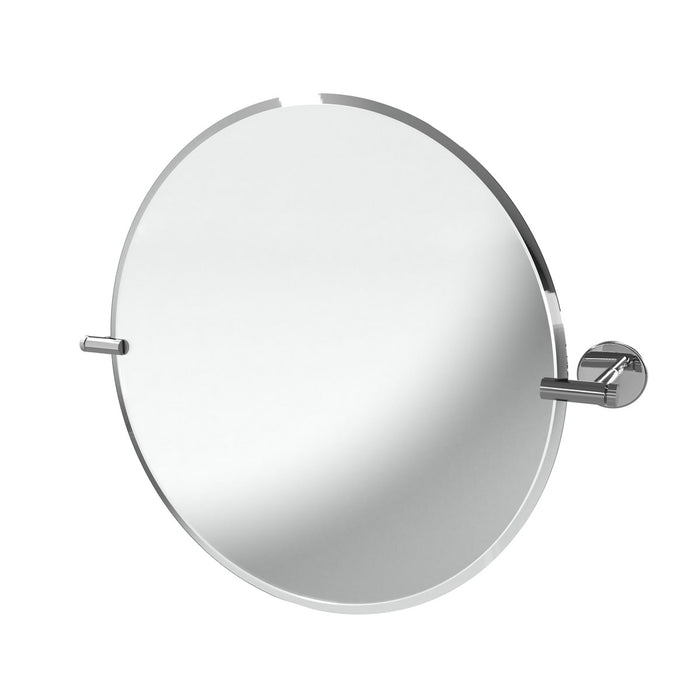Bathroom Mirror Round Wall-Mounted Chrome Effect Adjustable (H)50cm (W)50cm - Image 1