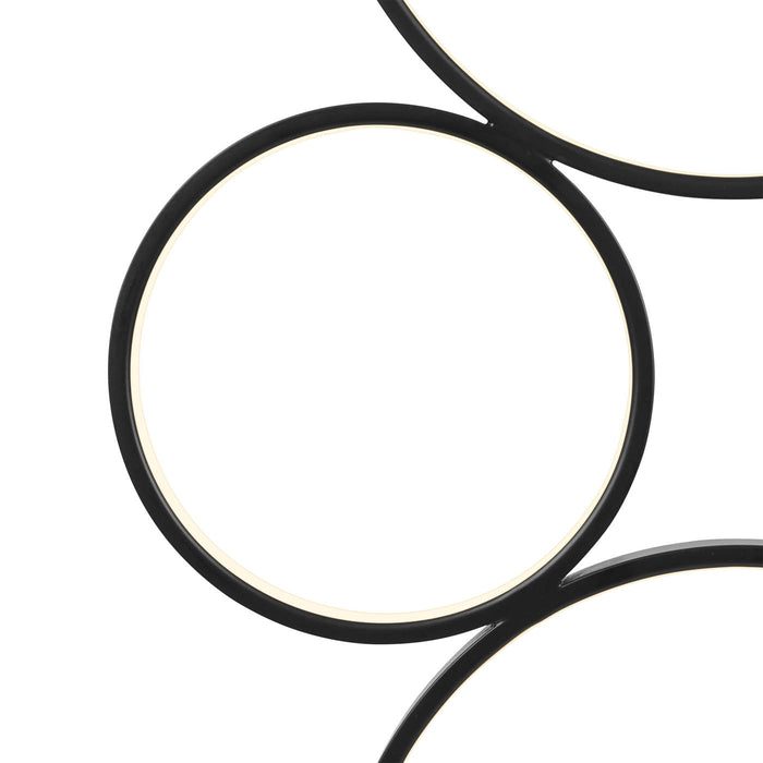 Floor Lamp LED Matt Black Warm White 2000lm 5 Rings Dimmable Modern 33W (H)1.15m - Image 4