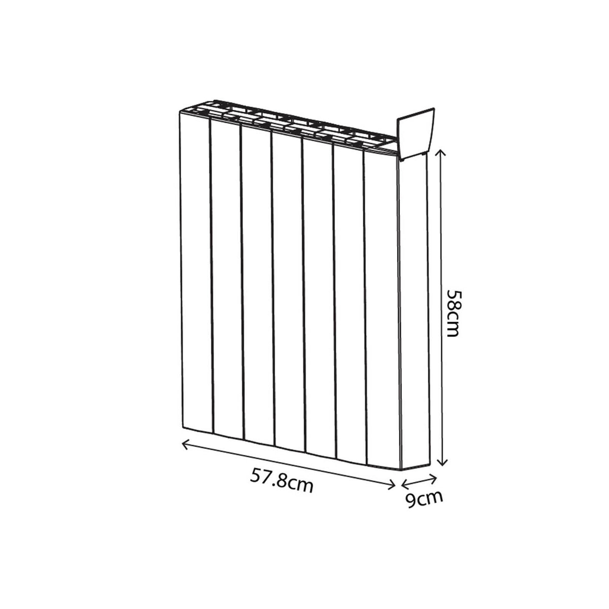 Electric Panel Heater Radiator White Programmable Thermostatic 1500W H58xW57.8cm - Image 2
